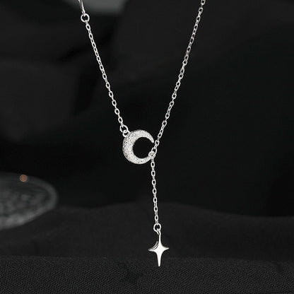 Sterling Silver Moon Scrub Pendant Necklace