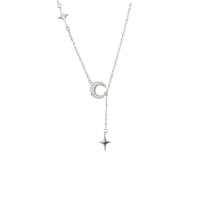 Sterling Silver Moon Scrub Pendant Necklace