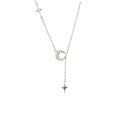 Sterling Silver Moon Scrub Pendant Necklace