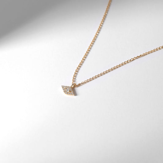 14K Solid Gold Diamond Evil Eye Charm