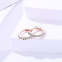 Round Crystal 925 Sterling Silver Hoop Earrings
