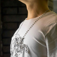 Retro Interlaced Ring 925 Sterling Silver Men's Necklace