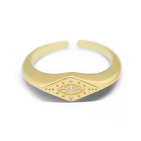 God's Eye and Six-Pointed Star Open Sterling Silver Ring