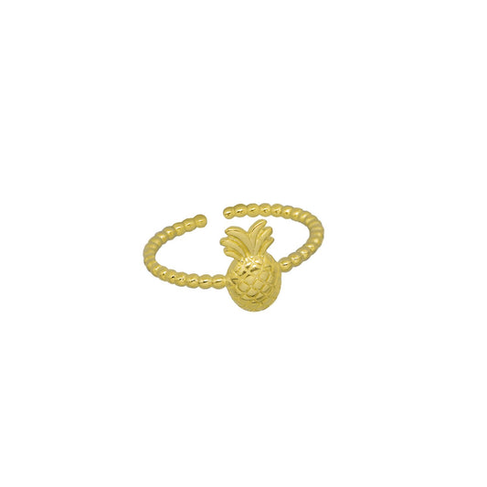 Pineapple Adjustable Ring in 925 Sterling Silver