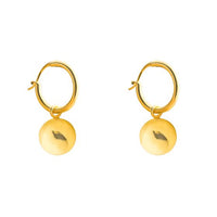 Round Bead 925 Sterling Silver Hoop Earrings