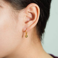 Round Bead 925 Sterling Silver Hoop Earrings