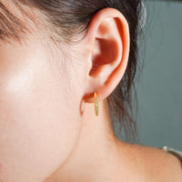 Minimalist Letter C 925 Sterling Silver Hoop Earrings