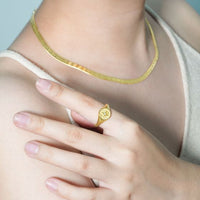 Crystal Sun Shine Sterling Silver Adjustable Ring