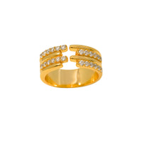 Crystal Jagged Geometry Adjustable Ring