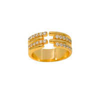Crystal Jagged Geometry Adjustable Ring