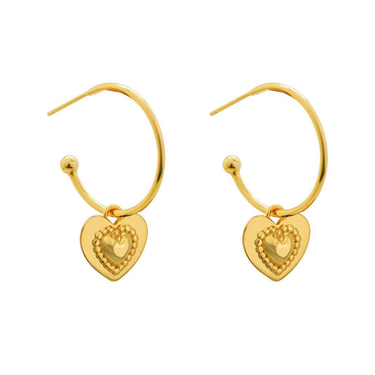 Two-Way Pink Heart 925 Sterling Silver Earrings