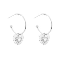 Two-Way Pink Heart 925 Sterling Silver Earrings
