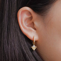 Honey Bee Crystal 925 Sterling Silver Dangle Earrings
