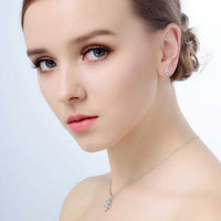 Pink Sakura Crystal Sterling Silver Earrings