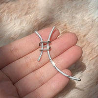 Exaggerated H Letter 925 Sterling Silver Stud Earring