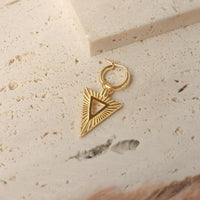 Hollow Triangle 925 Sterling Silver Hoop Earrings
