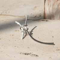 Exaggerated H Letter 925 Sterling Silver Stud Earring