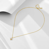 Sterling Silver Cubic Zirconia Rhombus Necklace