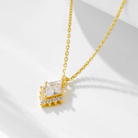 Sterling Silver Cubic Zirconia Rhombus Necklace