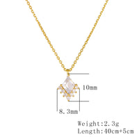 Sterling Silver Cubic Zirconia Rhombus Necklace