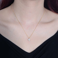Sterling Silver Cubic Zirconia Rhombus Necklace
