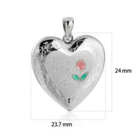 Honey Moon Red Rose Heart Locket Pendant