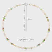 Resort Wind Natural Pearl Necklace, 925 Sterling Silver