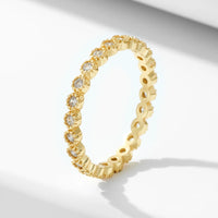 Sterling Silver Bezel Cubic Zirconia Eternity Ring