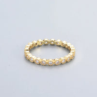 Sterling Silver Bezel Cubic Zirconia Eternity Ring
