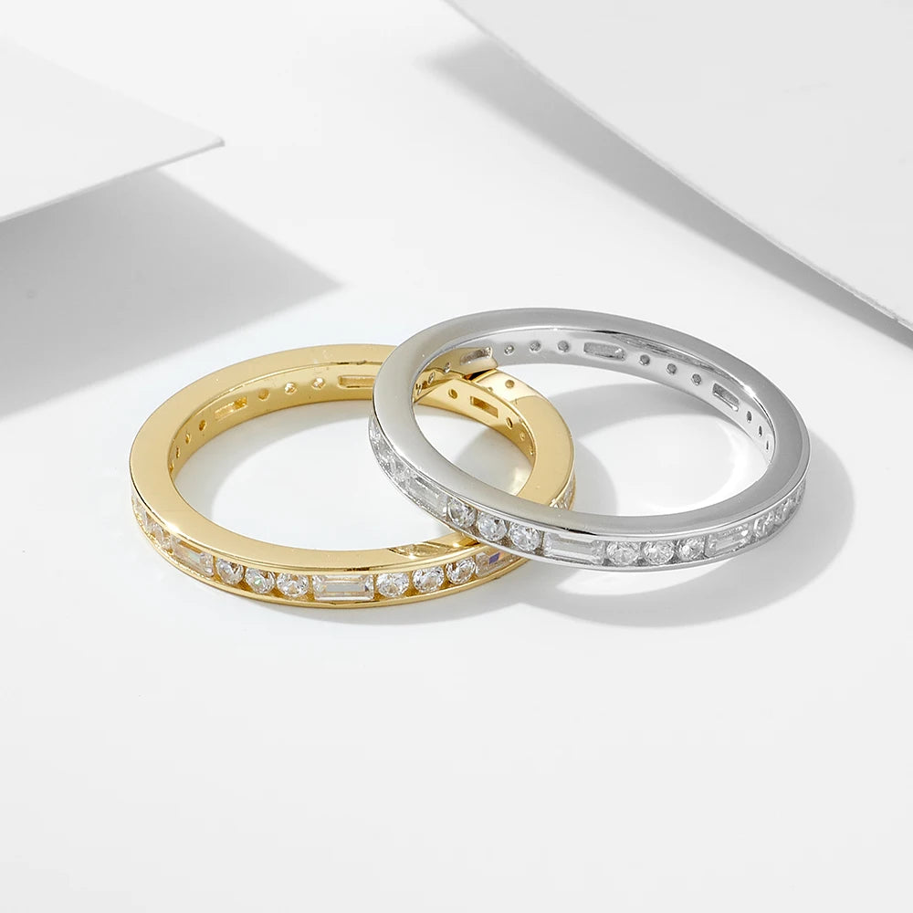 Sterling Silver Cubic Zirconia Eternity Ring for Women