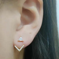 Sterling Silver Front and Back Arrow Earrings