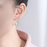 Gold Plated Sterling Silver Blue Enamel Sea Snail Earrings