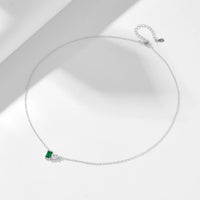 Sterling Silver Green Cubic Zirconia Necklace