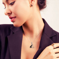 Black and White Pet Pendant Necklace in 925 Sterling Silver