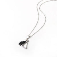 Black and White Pet Pendant Necklace in 925 Sterling Silver