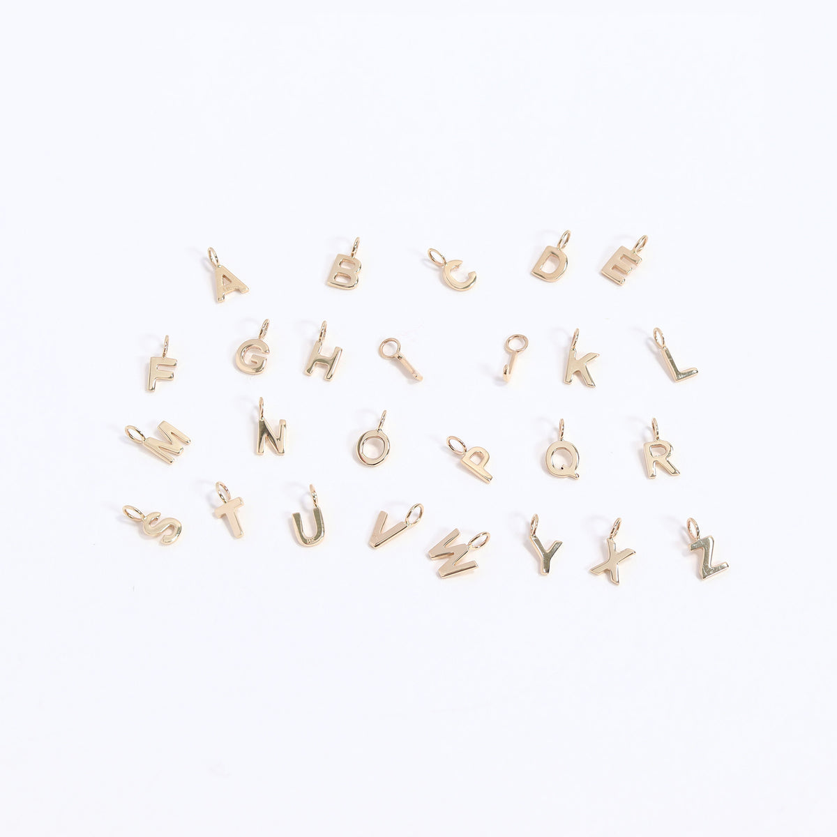 14K Solid Gold Initial Charms