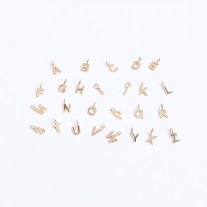 14K Solid Gold Initial Charms