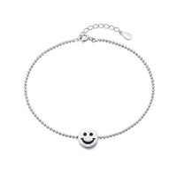Happy Face Emoji Smile Sterling Silver Anklet