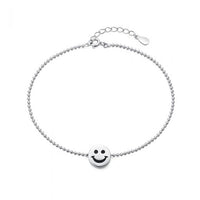 Happy Face Emoji Smile Sterling Silver Anklet