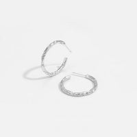 Geometry Tinfoil Circle 925 Sterling Silver Hoop Earrings