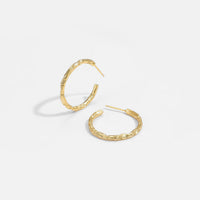 Geometry Tinfoil Circle 925 Sterling Silver Hoop Earrings