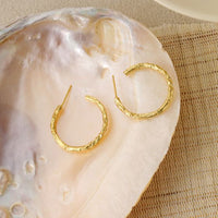 Geometry Tinfoil Circle 925 Sterling Silver Hoop Earrings