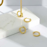 Circle Huggie Hoop Earrings, 925 Sterling Silver
