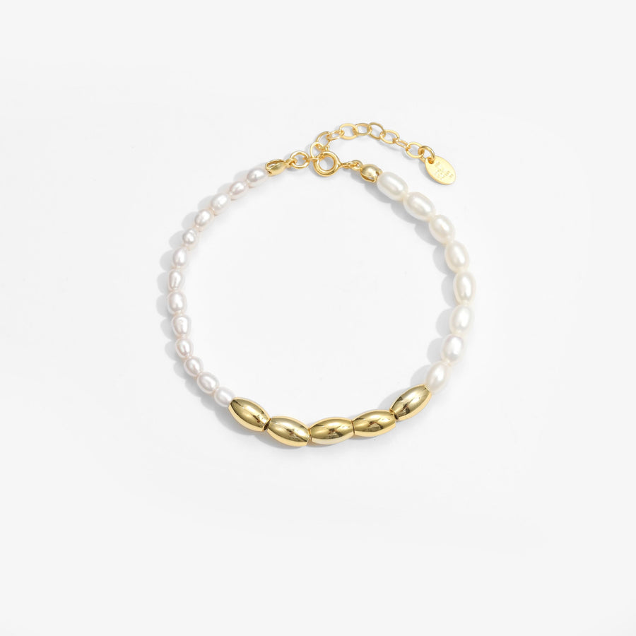 Asymmetry Oval Natural Pearl Bracelet