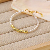 Asymmetry Oval Natural Pearl Bracelet