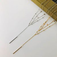 Double Layer Stars Y Necklace, 925 Sterling Silver