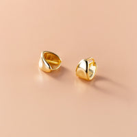 Sterling Silver Irregular Circle Hoop Earrings