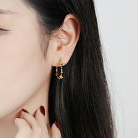 Gold Plated Princess Cut Hoop Earrings