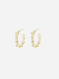 Gold Plated Princess Cut Hoop Earrings