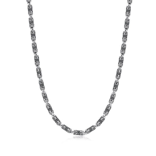 Sanskrit Ong Ma Ni Bei Mei Hong 925 Sterling Silver Necklace